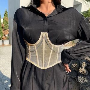 Beige Mesh Underbust Corset Top